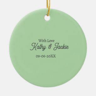 Ornamento De Cerâmica Com amor adicionar nome do casal casamento simples