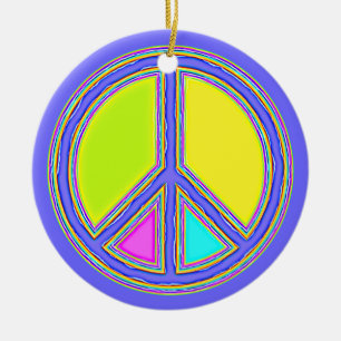 Ornamento De Cerâmica Com Cores Preenchidas Sinal de PAZ 1
