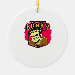 Ornamento De Cerâmica Coma Beba E Seja Assustador Frankenstein Halloween