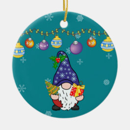 Ornamento De Cerâmica Coma Bebida e Seja Gnomie