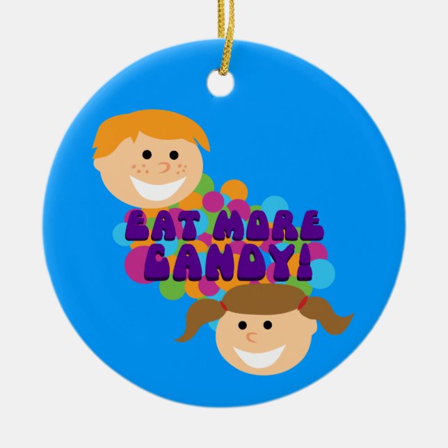 Ornamento De Cerâmica Coma Mais Crianças De Retrô De Candy (Frente)