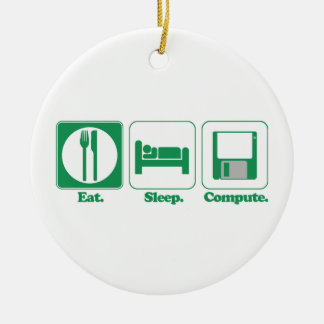 Ornamento De Cerâmica coma o computador de espera (verde)