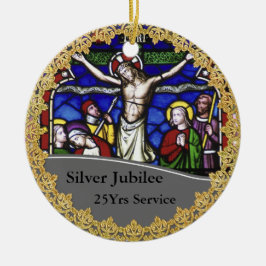 Ornamento De Cerâmica Comemorativa do 25 do Ordenamento do Padre