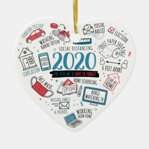 Ornamento De Cerâmica Comemorativa do Quarantine Christmas Funny 2020