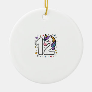 Ornamento De Cerâmica Comemore Feliz Aniversário de 12 Anos de Idade Fes