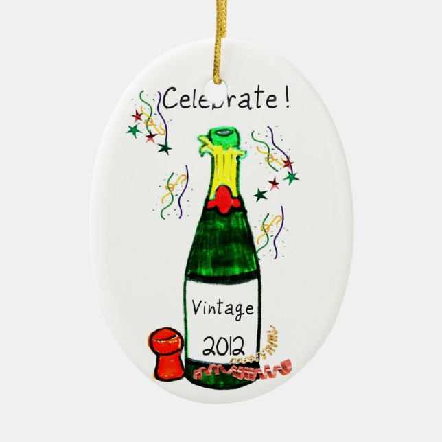 ORNAMENTO DE CERÂMICA COMEMORE! REVERSOS 2012 DO IMPRESSÃO DA GARRAFA DO (Frente)
