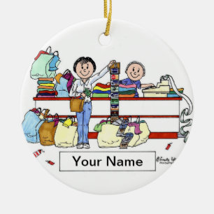 Ornamento De Cerâmica Comerciante - Mulher