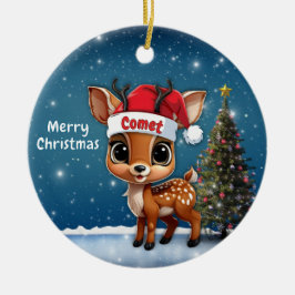 Ornamento De Cerâmica Cometa Bebê Cervo, Filhote, Corça, Rena🦌 🎄
