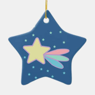 Ornamento De Cerâmica Cometa bonito da estrela de tiro
