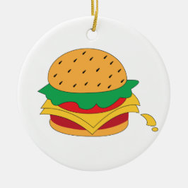 Ornamento De Cerâmica Comida de Burger sem dieta