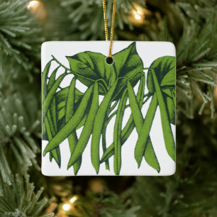 Ornamento De Cerâmica Comida do vintage, vegetais orgânicos dos feijõe