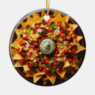 Ornamento De Cerâmica Comida engraçada Nachos de Natal Média Nacho
