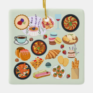 Ornamento De Cerâmica Comida francesa