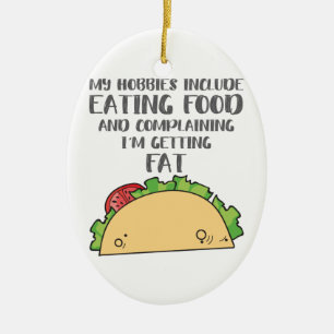 Ornamento De Cerâmica Comida para Hobbies Foodie Incluindo Comida Comida