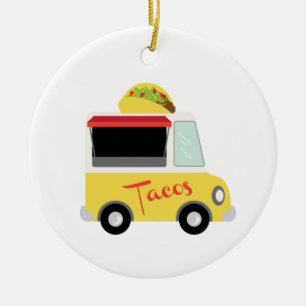 Ornamento De Cerâmica Comida Taco Truck
