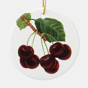 Ornamento De Cerâmica Comidas de Frutas, Cerejas de Estripagem de uma Ár