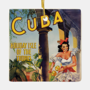Ornamento De Cerâmica Comissão de Turismo Cubano Vintage Trópicos Viagen