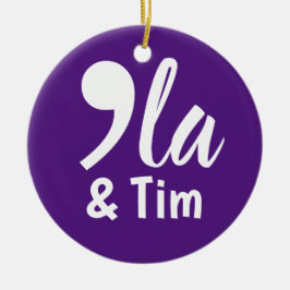 Ornamento De Cerâmica Comma Kamala e Tim 2024