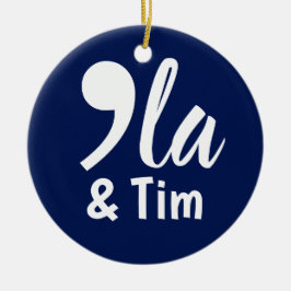 Ornamento De Cerâmica Comma Kamala e Tim 2024