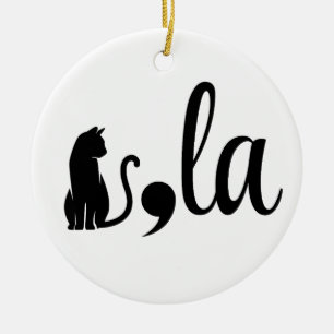 Ornamento De Cerâmica Comma La Kamala Harris - mãe de gato para Kamala