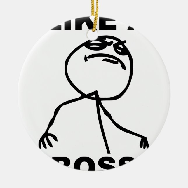 Ornamento De Cerâmica "Como meme engraçado de um chefe" (Frente)