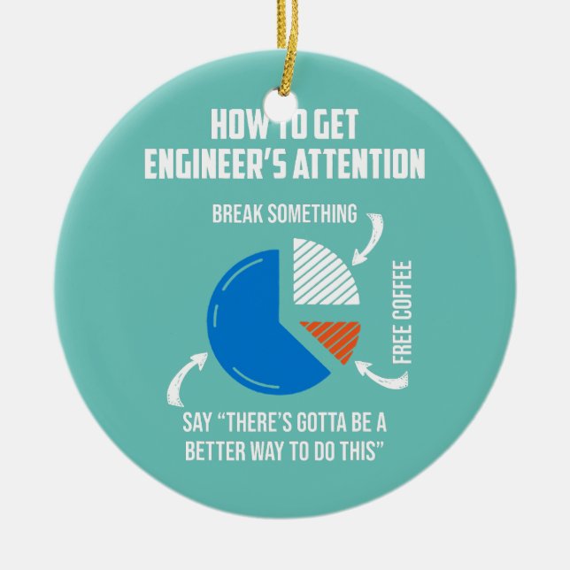 Ornamento De Cerâmica Como obter o Engenheiro mecânico de atenção ao Eng (Frente)