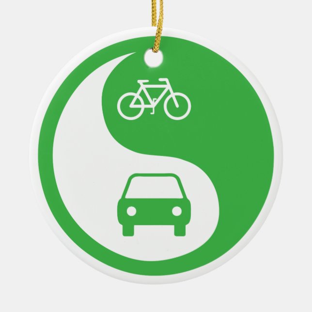 Ornamento De Cerâmica Compartilhe a estrada Yin Yang (Frente)