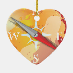 Ornamento De Cerâmica Compass