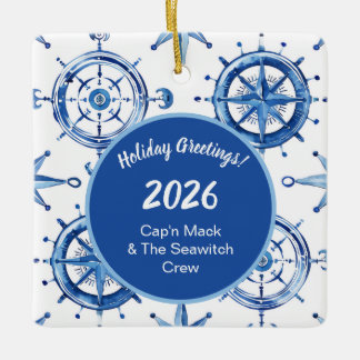 Ornamento De Cerâmica Compass Rose