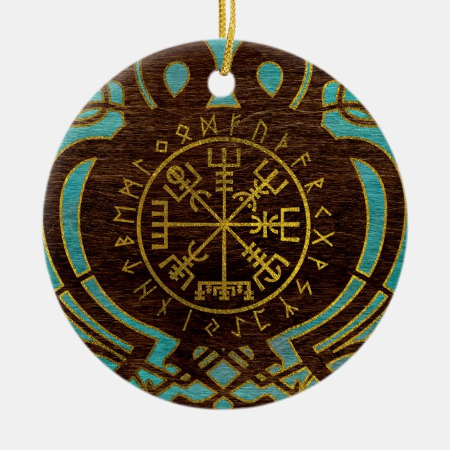 Ornamento De Cerâmica Compasso da navegação de Vegvisir - de Viking (Frente)