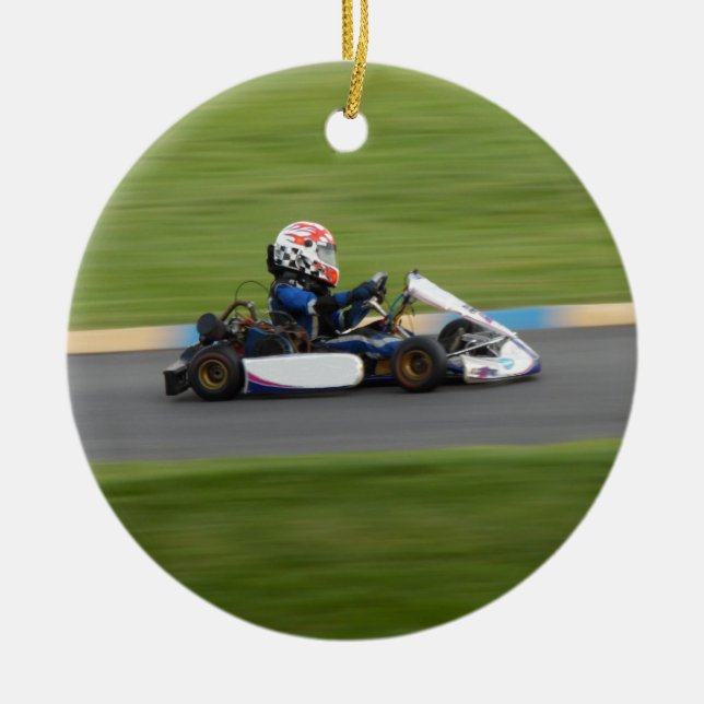 Ornamento De Cerâmica Competência de Kart (Frente)