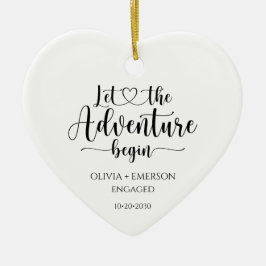 Ornamento De Cerâmica Comprometidos Vamos Começar a Aventura