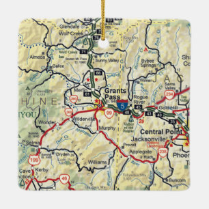 Ornamento De Cerâmica Concede Mapa de Vintage ou de Passagem