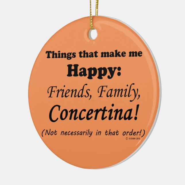 Ornamento De Cerâmica Concertina me deixa feliz (Esquerda)