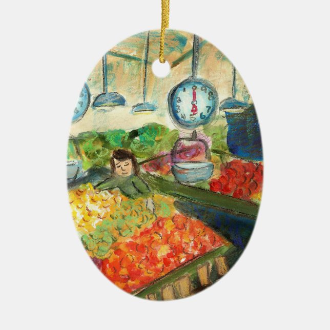 Ornamento De Cerâmica Concurso para o produto (Pike Place Seattle) (Frente)