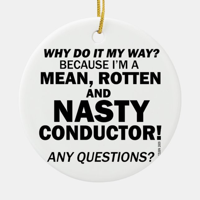 Ornamento De Cerâmica Condutor desagradável (Frente)