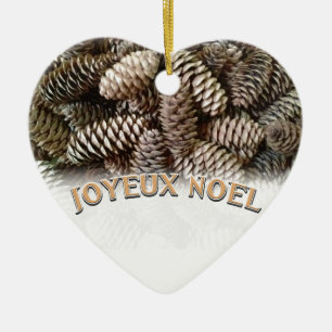 Ornamento De Cerâmica Cone festivo do pinho de Joyeux Noel do feriado