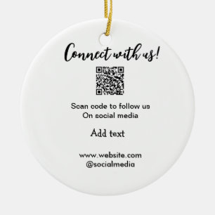 Ornamento De Cerâmica Conectar-se a nós digitalizar código QR adicionar 