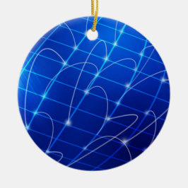 Ornamento De Cerâmica Conexões de rede azul e branca