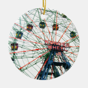 Ornamento De Cerâmica Coney Island Wonder Wheel Brooklyn Nova Iorque