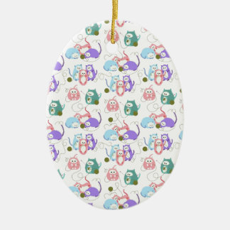 Ornamento De Cerâmica Confecção de malhas pequena de 3 gatinhos!