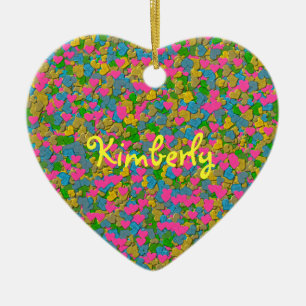Ornamento De Cerâmica Confetti Heart SHAPMENT