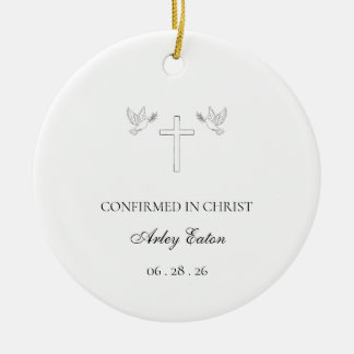 Ornamento De Cerâmica Confirmação Católica Natal