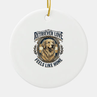 Ornamento De Cerâmica Conforto Doméstico do Golden Retriever Gravura Vin