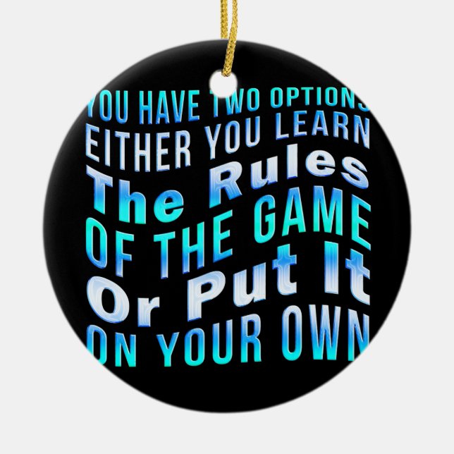 Ornamento De Cerâmica Conheça As Regras Do Jogo Engraçado, piada sarcást (Frente)