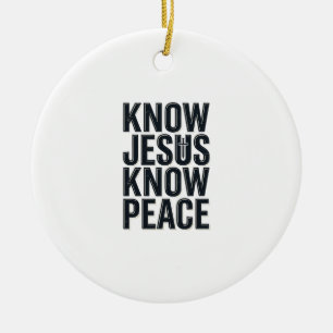 Ornamento De Cerâmica Conheça Jesus Conheça a Paz Tipografia Cristã Vint