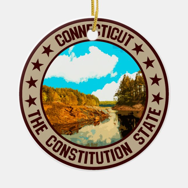 Ornamento De Cerâmica Connecticut (Frente)