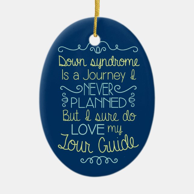 Ornamento De Cerâmica Consciência de Síndrome de Down (Frente)