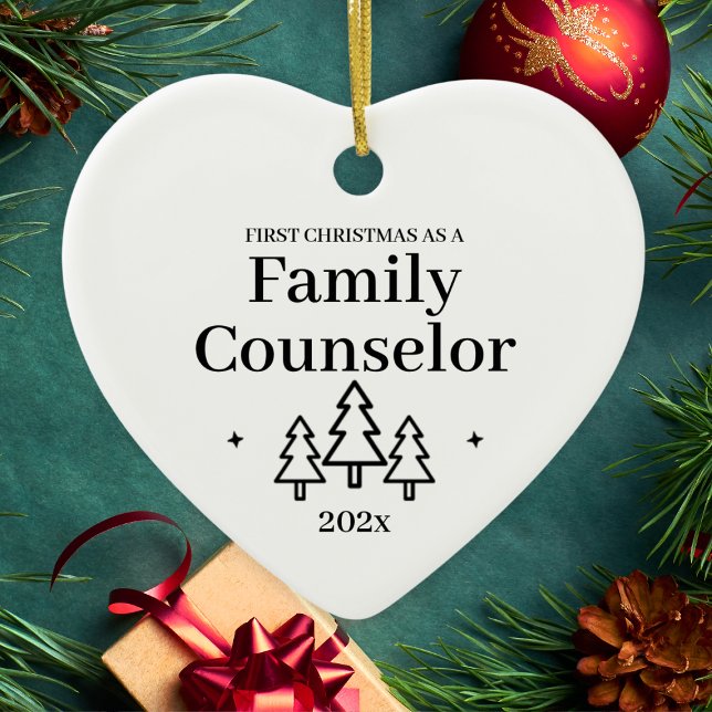 Ornamento De Cerâmica Conselheiro Familiar Primeiro Natal (Family Counselor First Christmas Ceramic Ornament
)