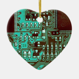 Ornamento De Cerâmica Conselho de circuito impresso azul Teal Geek PCB